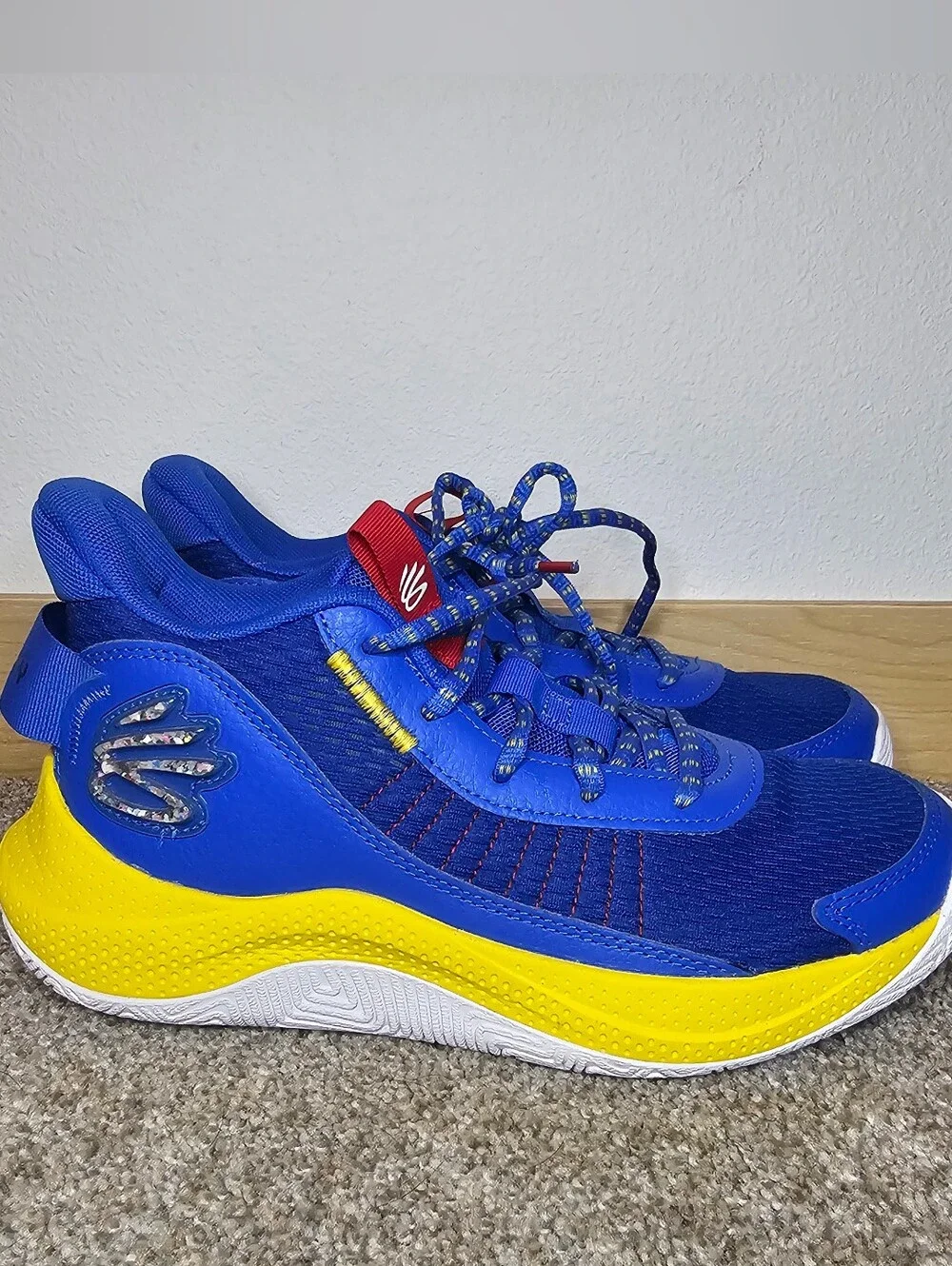Under Armour Kids Blue and Yellow Performance Sneakers